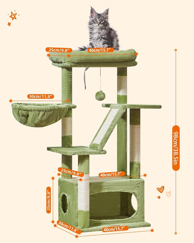 Taoqimiao Cat Tree, 38.5-Inch Cat Tower - Image 7