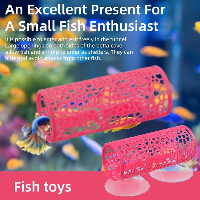 Rose Red Betta Fish Toys Hammock and Betta Tunnel, Safe Aquarium Decor - Image 6