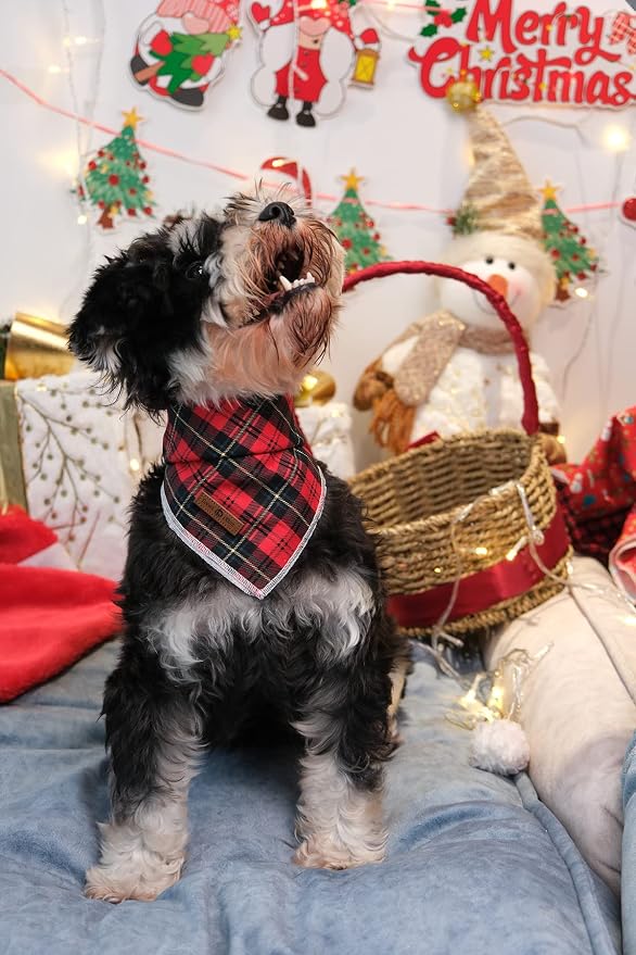 Lionet Paws Christmas Dog Bandana Washable Cotton Handkerchief Scarf Triangle - Image 2