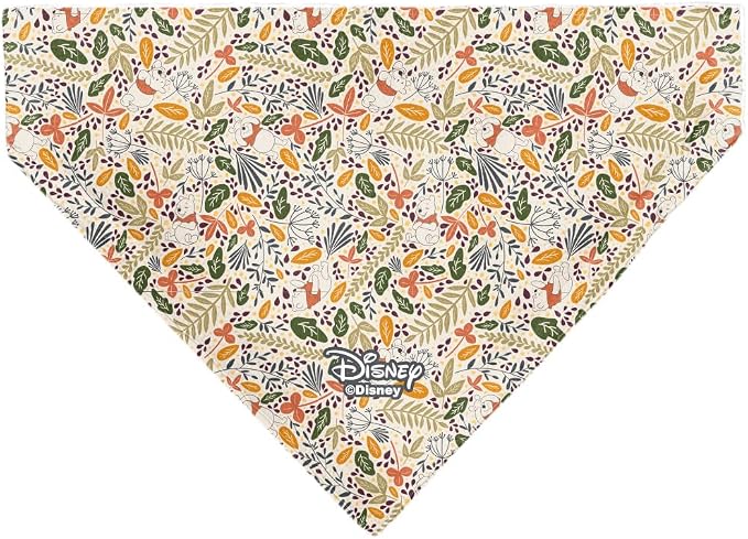 Disney Pet Bandana Winnie The Pooh Smiling Face Foliage Collage Multi Color - Image 2