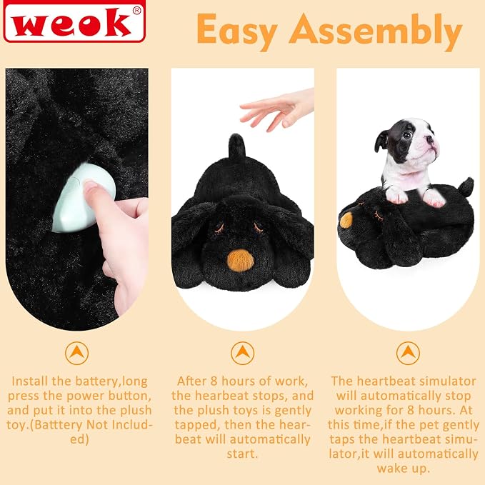 Puppy Heartbeat Toy for Separation Anxiety Relief, Heartbeat Stuffed Animal - Image 8