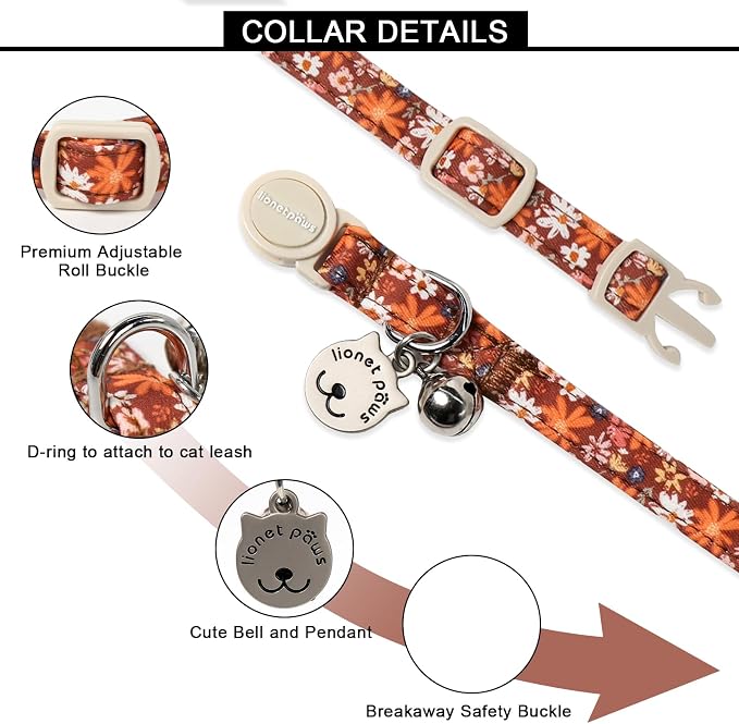 Lionet Paws 2pcs Pack Halloween Cat Collar, Cute Adjustable Cat Kitten Collar - Image 4