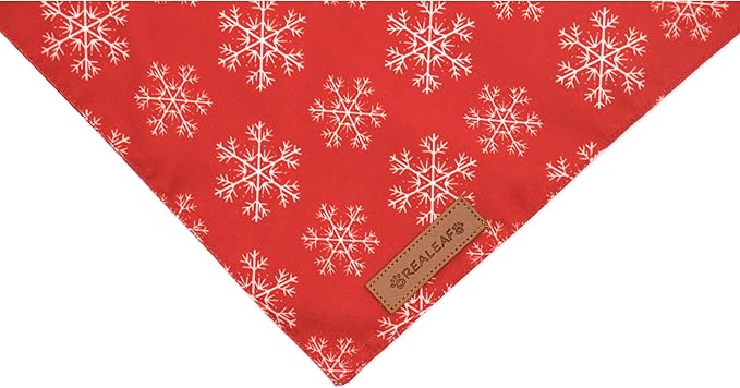 Realeaf Christmas Dog Bandanas 2 Pack, Snowflake and Santa Claus Dog Scarf - Image 5