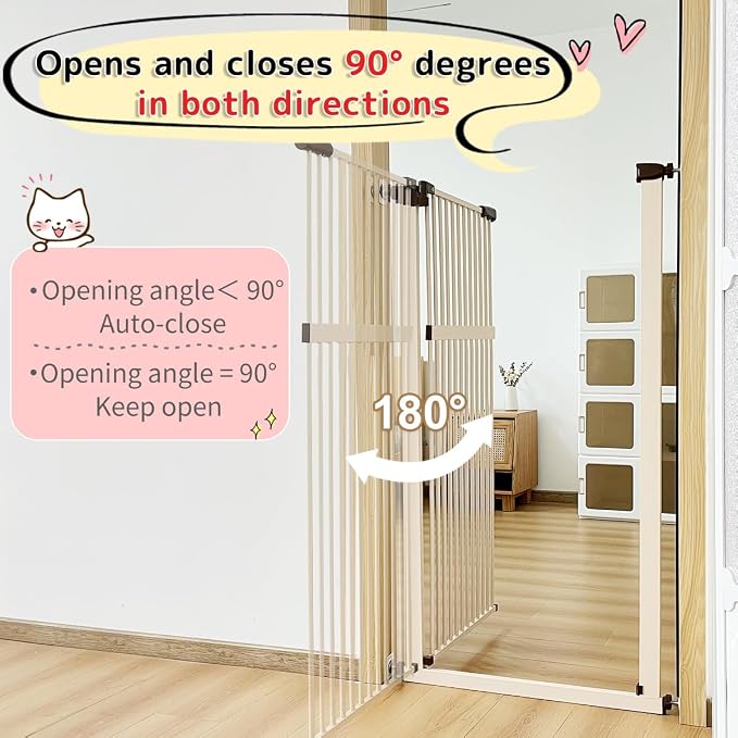 Lumizone Extra Tall Pet Gate 55.12" High Pressure Mounted 30.12"-34.05" Extra - Image 7