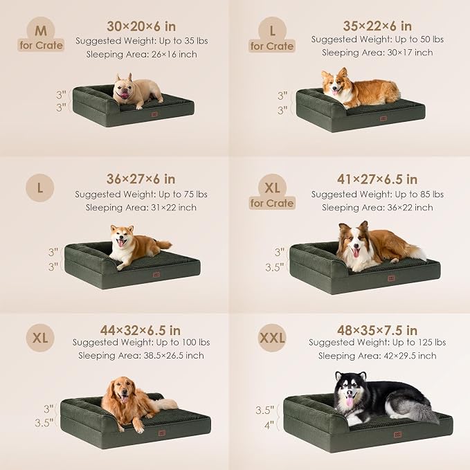 EHEYCIGA Orthopedic Dog Bed Medium Size Dogs, Memory Foam Dog Bed - Image 2