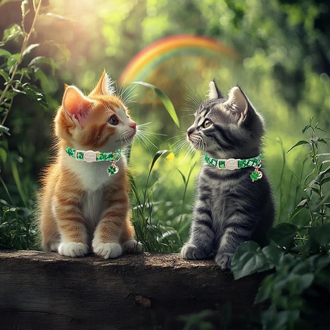2 Pack St. Patrick’s Day Cat Collars - Image 2