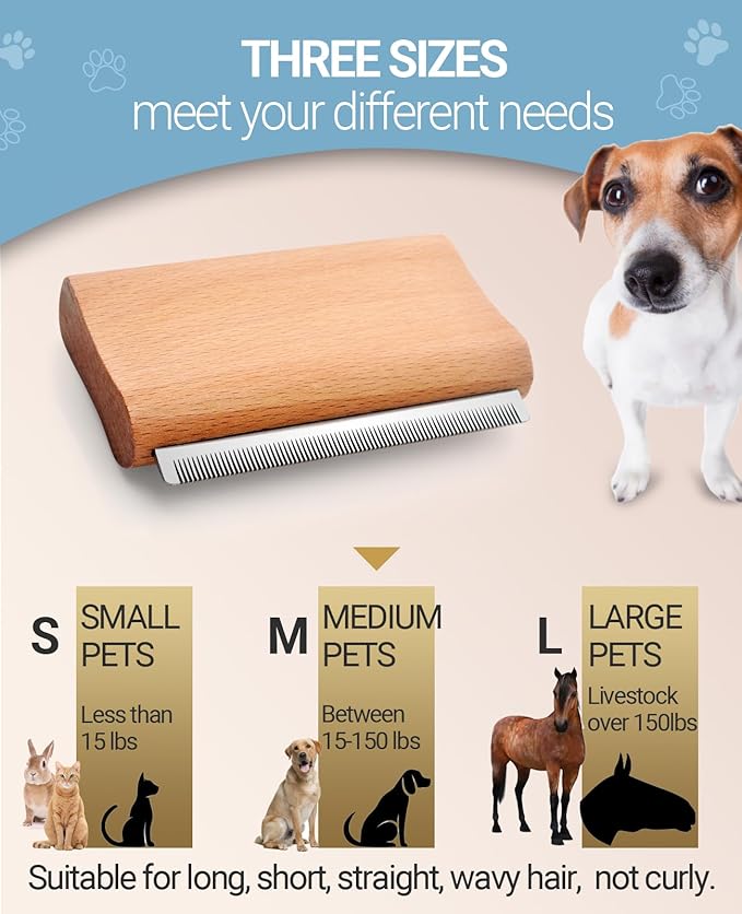 Dog Brush for Shedding | Pet Hair Removal Tool, Cat Grooming Supplies, - Image 3
