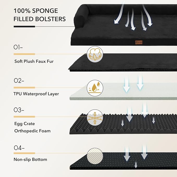 Orthopedic Dog Beds for Extra Large Dogs, Waterproof Egg Crate Foam XL Dog Bed - Image 7