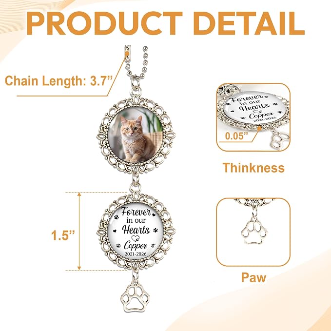 Hyturtle Personalized Pet Memorial Car Hanging Ornament - Image 4