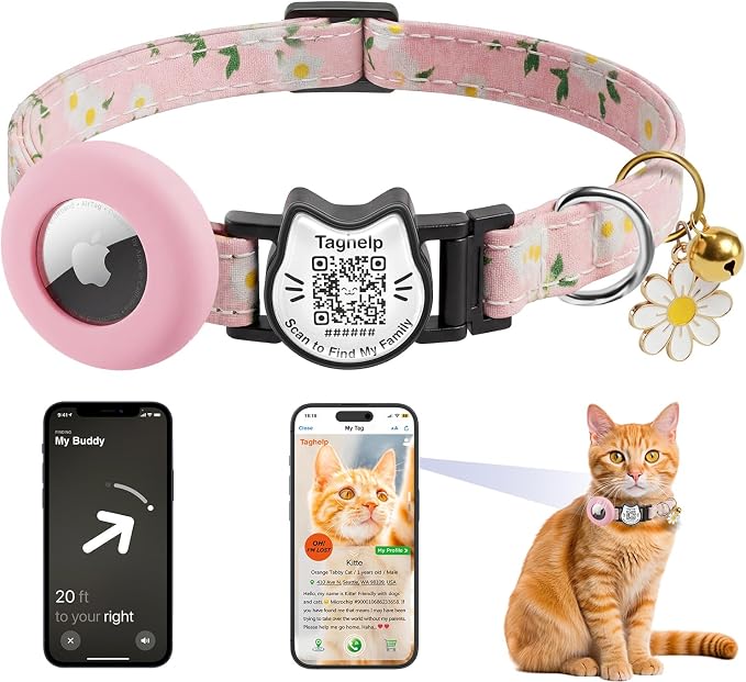 Cute Floral Breakaway Cat Collar by Taghelp