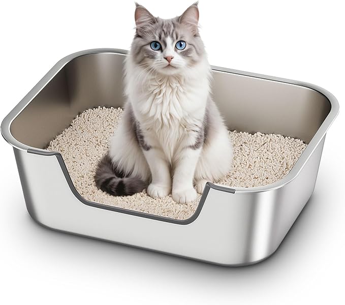 Stainless Steel Cat Litter Box by Unknown