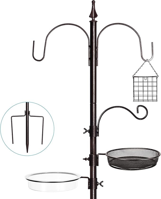 Bird Feeder Stand Pole, 77 Inch Feeding Station Kit by YINGYM