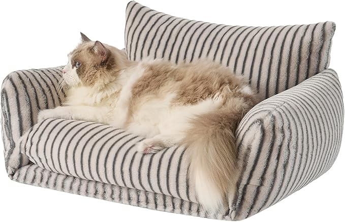 Hollypet Cat Bed Fluffy Plush Mutifuctional Double-Layer Soft Pet Couch by Hollypet