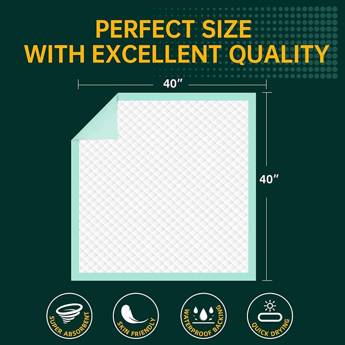 Disposable Bed Pads 40"X40" Extra Large Pee Pads - Image 4
