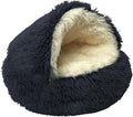ShinHye Cat Bed Round Plush Fluffy Hooded Cat Bed Cave, Cozy by ShinHye