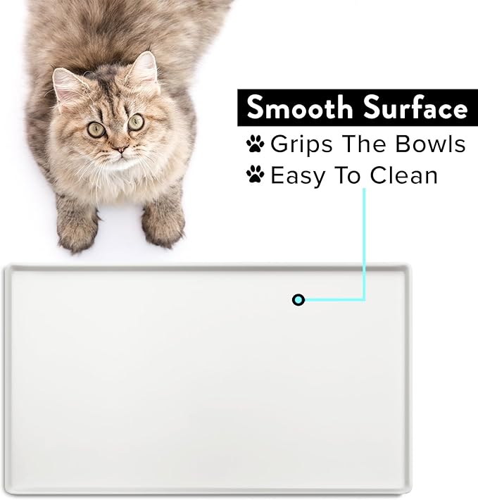 CatGuru Cat Food Mat, Small & Large Pet Feeding Mat, 100% Waterproof Cat - Image 4