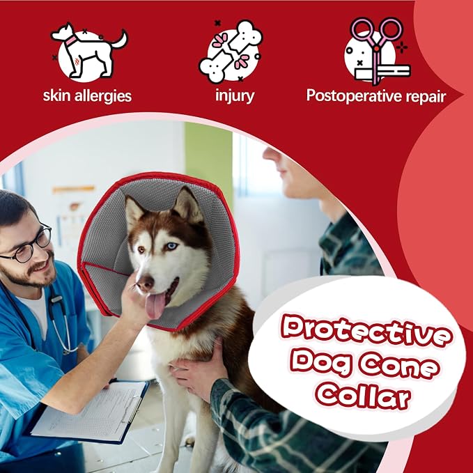Dog Cone Collar Soft Cone for Medium Dogs After Surgery Adjustable Elizabethan - Image 6