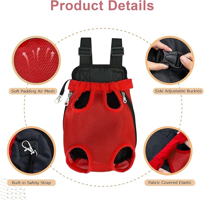 Dog Carrier Backpack, Adjustable Puppy Front Carrier Backpack, Ventilated Dog - Image 2