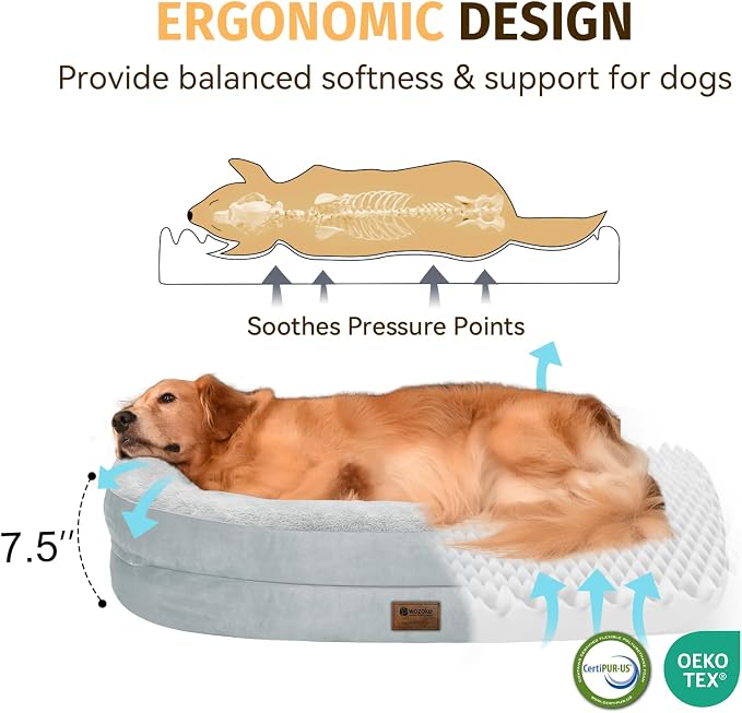 Orthopedic Waterproof Large Dog Bed: Memory Foam Washable Dog Bed - Image 3