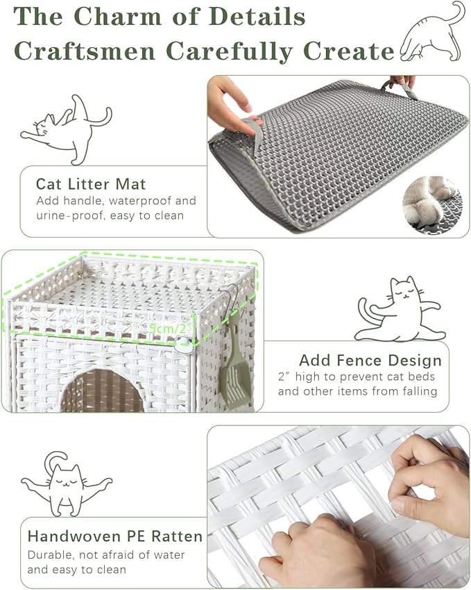Cat Litter Box Enclosure Furniture, Hidden Litter Box - Image 3