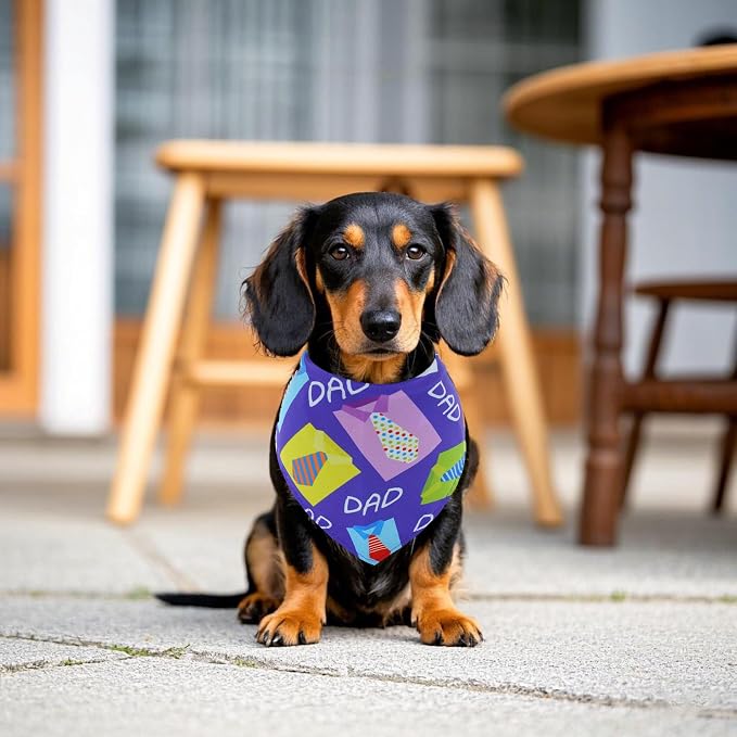 30 Pcs Fathers Day Small Dog Bandanas Bulk 25 Inch Love Dad Dog Bandanas - Image 7