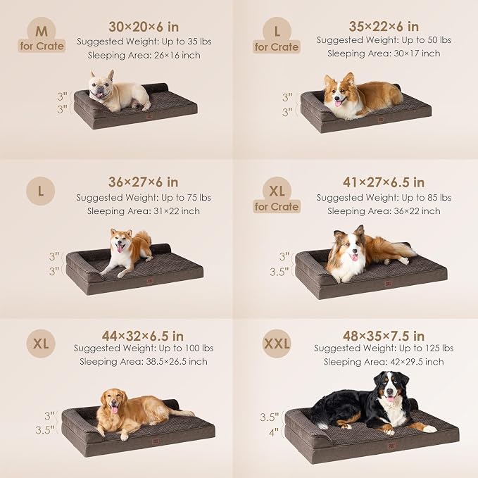 EHEYCIGA Memory Foam Dog Bed Large Size Dogs, Orthopedic Dog Bed Large - Image 2