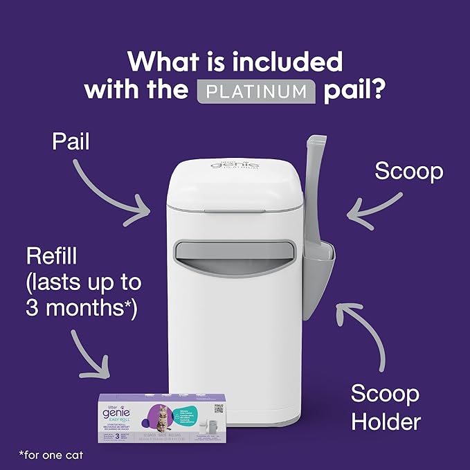 Litter Genie Platinum Pail Made of Durable Stainless Steel Includes 1 Easy Roll - Image 4