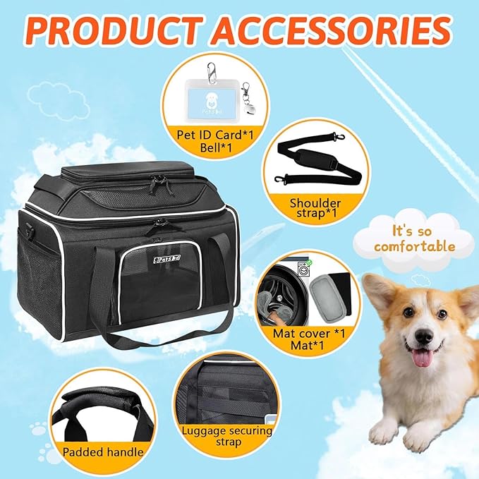Petskd Top-Expandable Pet Carrier 18x13x9.5 Inches Southwest Airline Approved - Image 7
