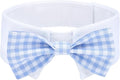 Segarty Dog Bow Tie for Neck Girth 10.2-12.6in, Adjustable Light Blue Plaid by Segarty
