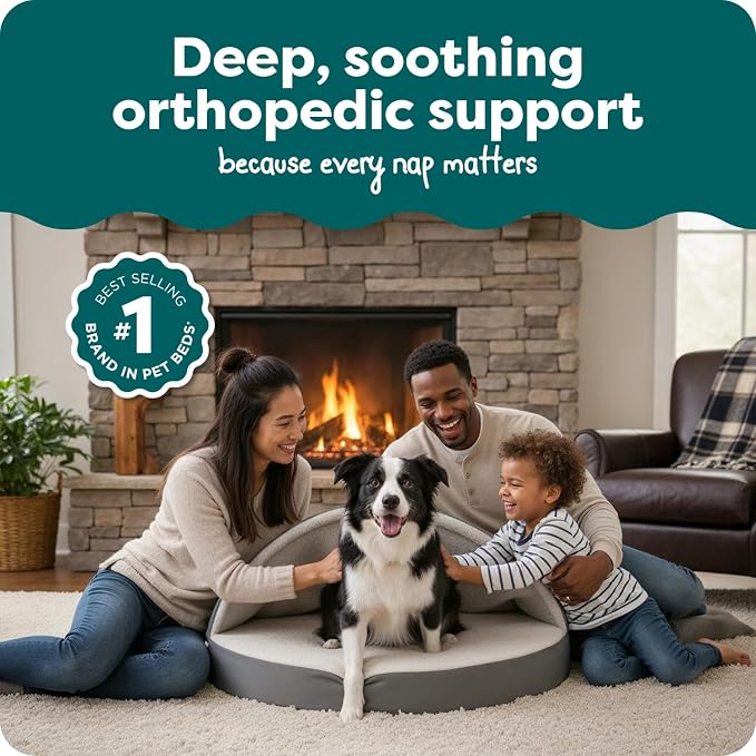 FurHaven Round Orthopedic Dog Bed - Image 2