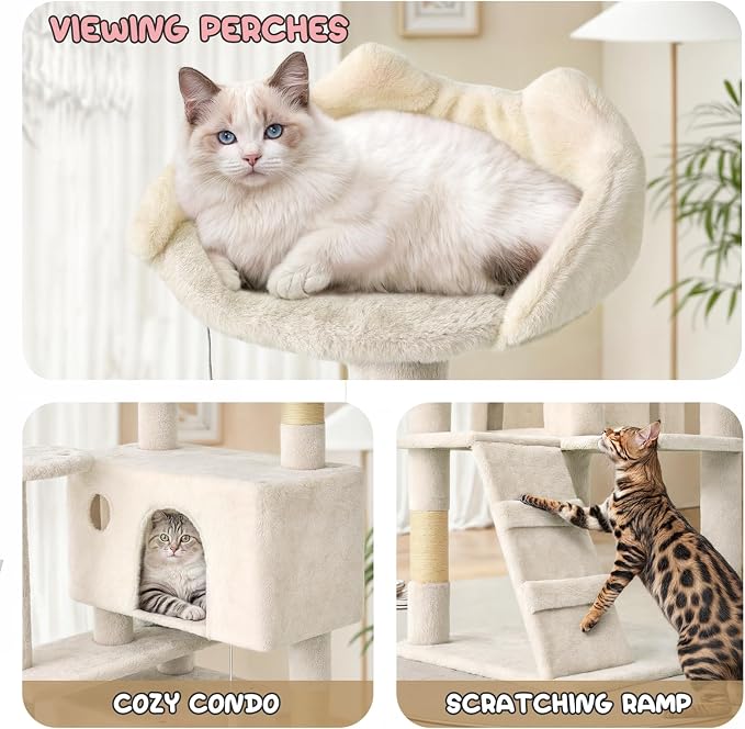 MoNiBloom 60 Inch Cat Tree Tower - Image 7