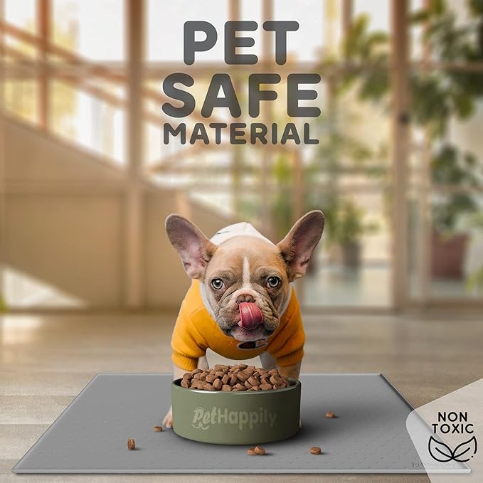Dog Food Mat - 28x18 Raised Edges Dogs Mat - Image 3