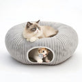 Cat Tunnel Bed for Indoor Cats, Peekaboo Cat Cave Bed, Soft Cat Donut Tunnel by MOYMO