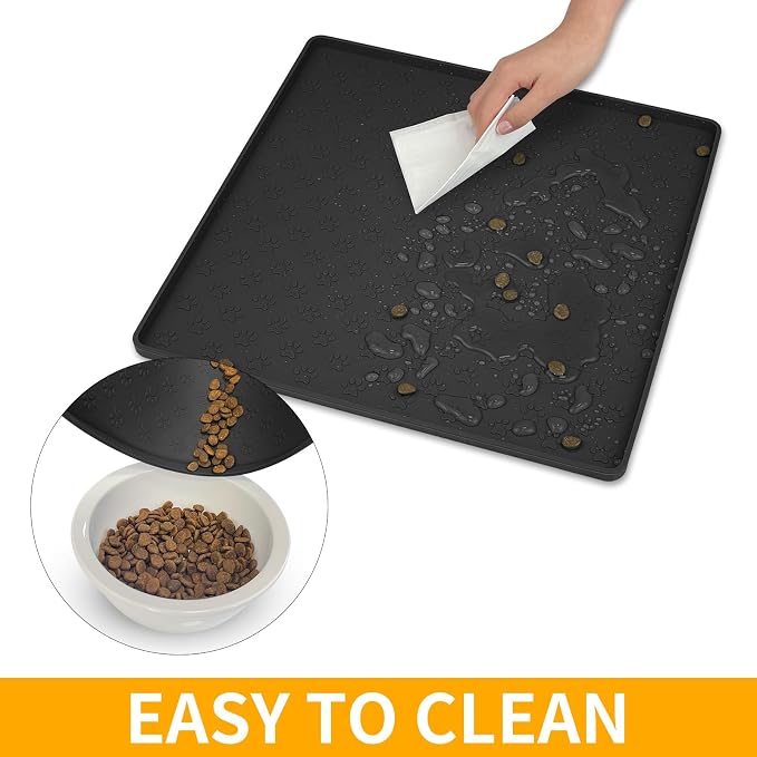 Ptlom Pet Placemat for Dog and Cat, Waterproof Non-Slip Silicone Feeding Bowl - Image 7
