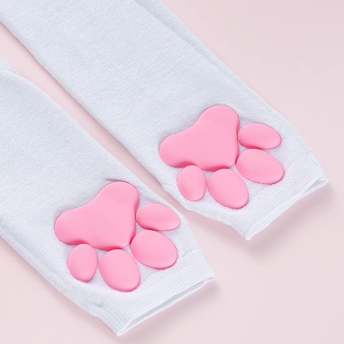 Nydotd Cat Paw Pad Mittens Gloves Kawaii Pink 3D Claw Fingerless Cute Cat - Image 5