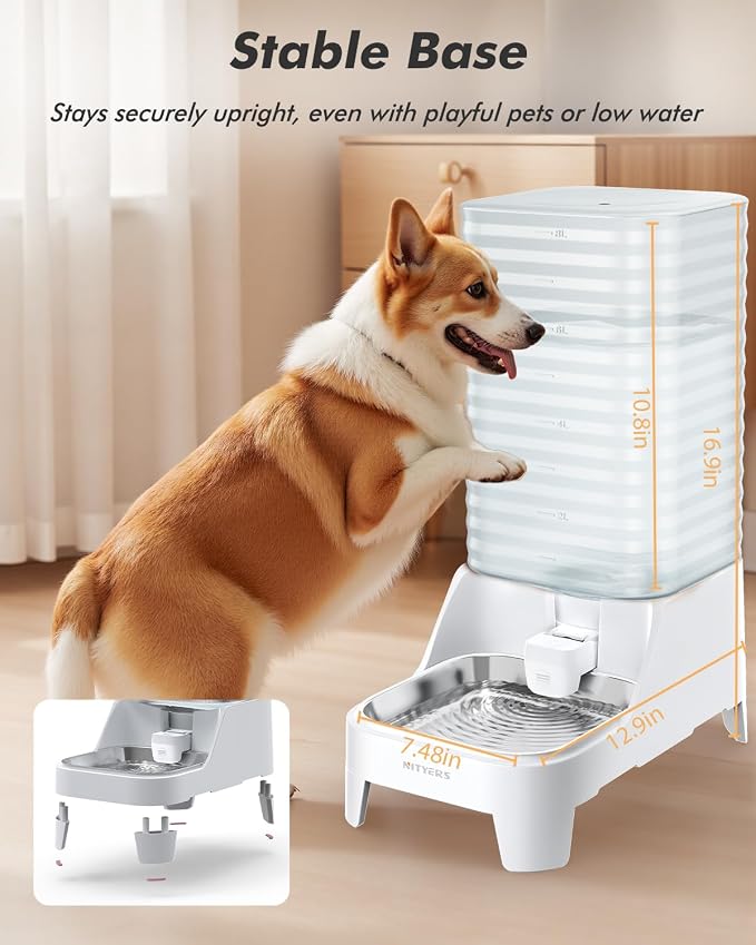 Automatic Dog Water Bowl Dispenser - 8L Large Gravity Cat Water Dispenser with - Image 6