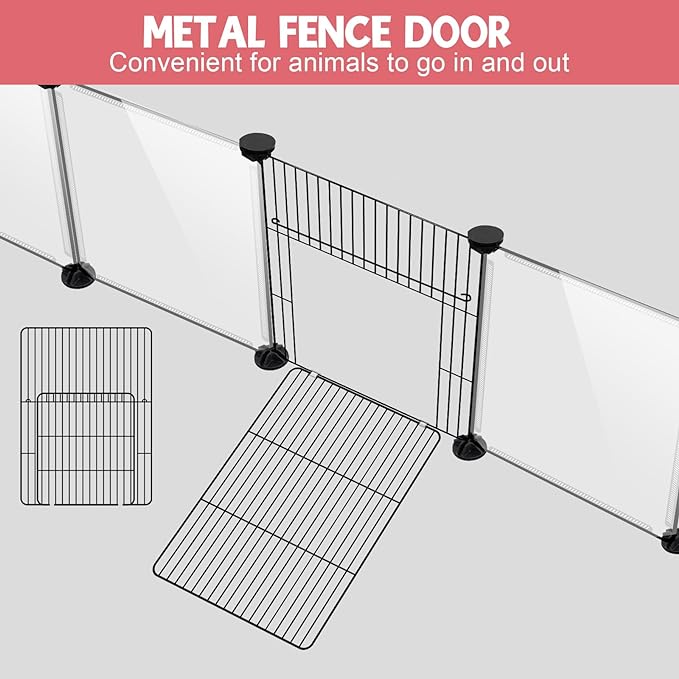 20 Panels Small Animals Playpen, Portable Plastic Enclosure Cage - Image 4