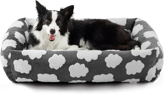 JOEJOY Cute Dog Bed Medium Size Dog, Rectangle Soft Furry Dog Beds - Image 8