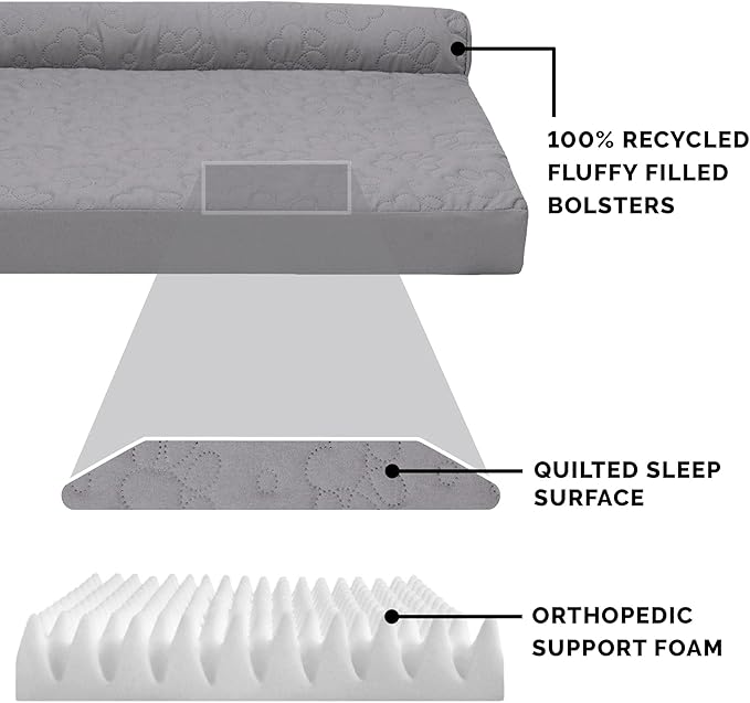 Furhaven Orthopedic Dog Bed for Large Dogs w/ Removable Bolsters & Washable - Image 4