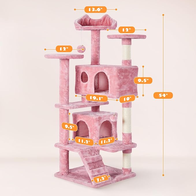 Yaheetech 54in Cat Tree Tower, Dangling Balls Cat Play House - Image 3