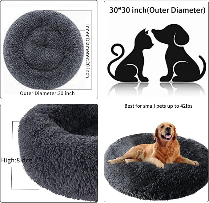 Nisrada Dog Bed for Small Medium Large Dogs, 30 inch Calming Dogs Bed, - Image 5