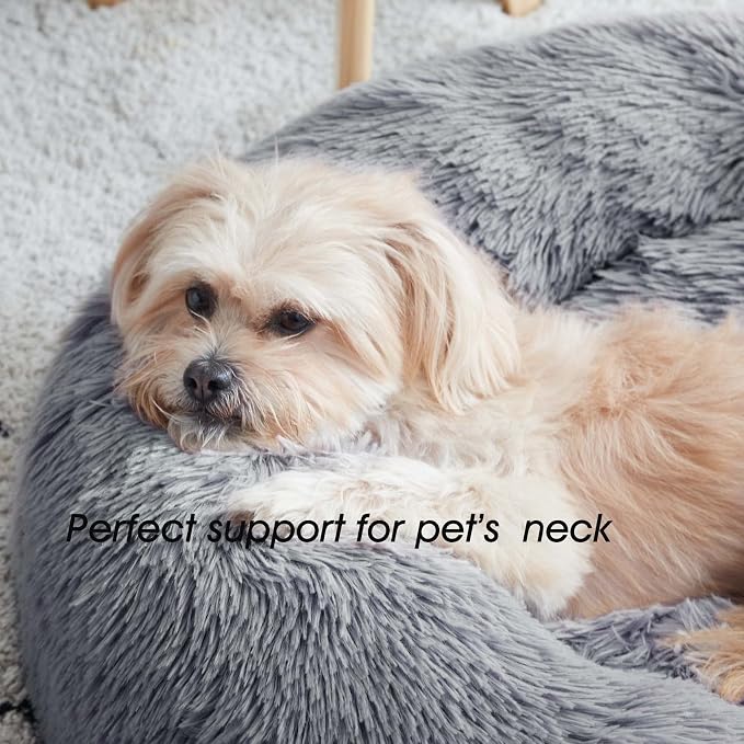 WESTERN HOME WH Calming Dog & Cat Donut Cuddler, Anti-Anxiety Warming Cozy Soft - Image 2