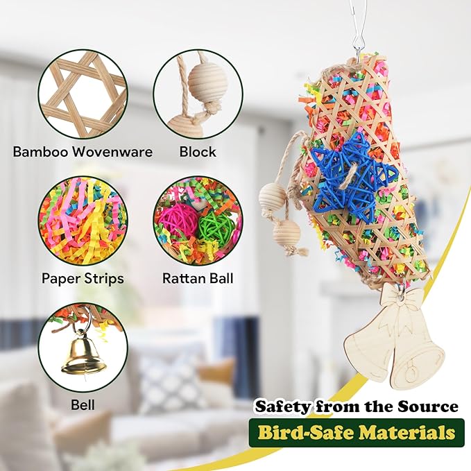 Bird Toys, Parakeet Foraging Toy, Hanging Chewing Toy, Bird Cage Accessories – - Image 3