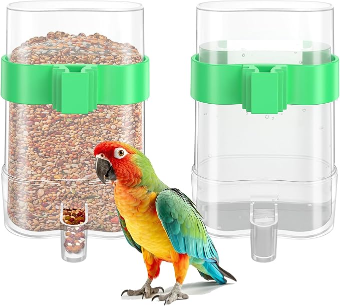 CLPOAWC Bird Water Dispenser, Bird Cage Feeder, Parakeet Cage Accessories by HWDMYY