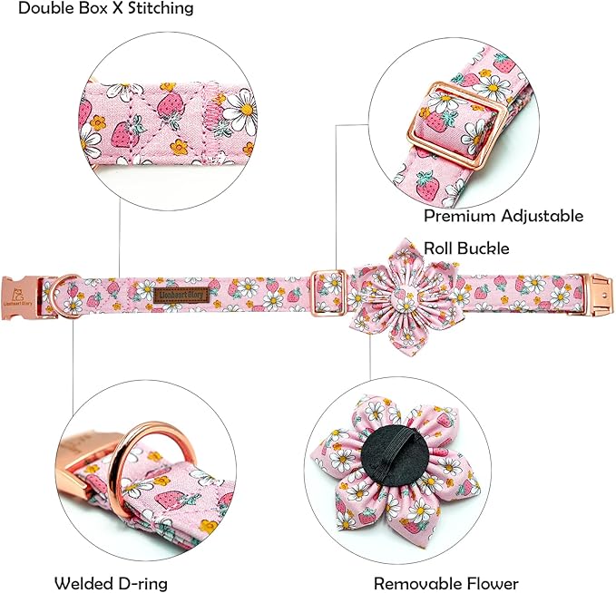 Lionheart glory Dog Collar Flower Collar Pink Dog Collar - Image 2