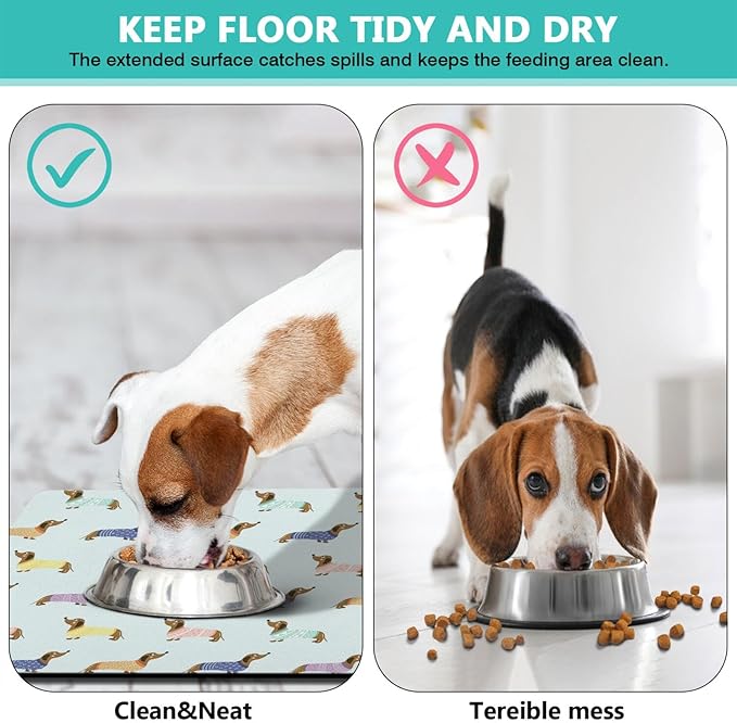 Dachshund Dog Food & Water Mat, Pet Feeding Mat - Image 4