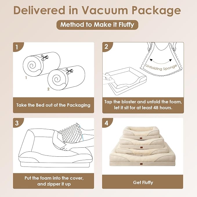 EHEYCIGA Orthopedic Dog Bed for Large Sized Dog, Waterproof Liner & Washable - Image 7