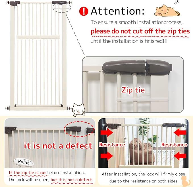 Lumizone Extra Tall Pet Gate 55.12" High Pressure Mounted 50.79"-55.11" Extra - Image 9