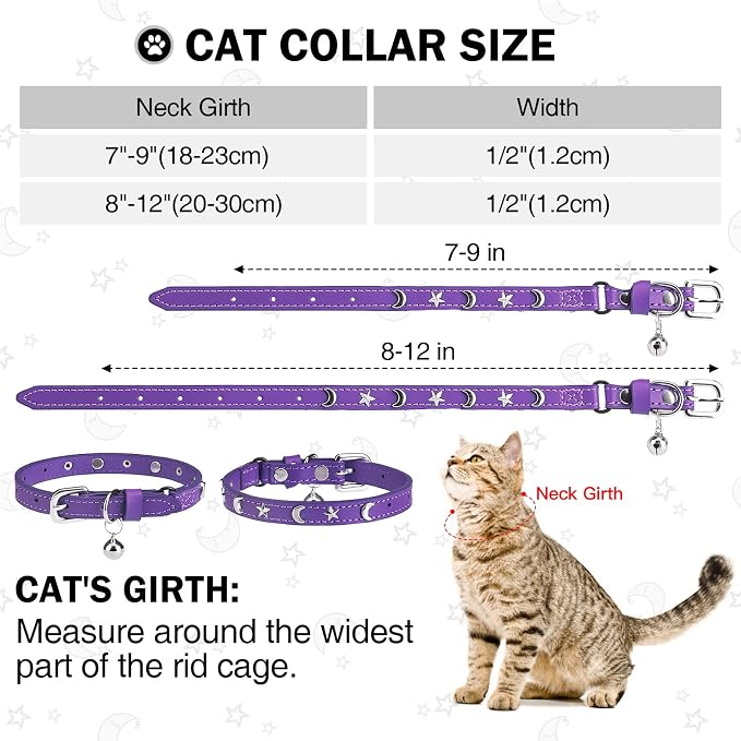 Leather Cat Collars for Boy Girl Cats - Image 3