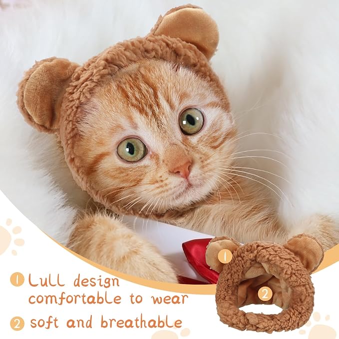 Weewooday 5 Pieces Cat Costume Bunny Hat Outfit - Image 6